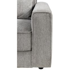 SOFAKONCEPT Cilla hjrnesofa, m. venstre hvilemodul og 5 puder - lysegr stof og sort polypropylen