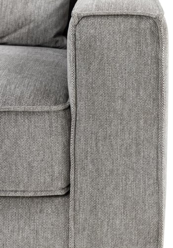 SOFAKONSEPT Cilla hjrnesofa, med venstre hvilemodul og 5 puter - lysegrt stoff og svart polypropylen