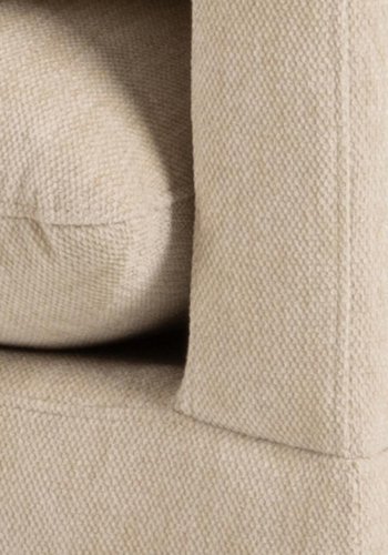 SOFAKONSEPT Koselig 2-manns sofa, med venstre sjeselong og 2 puter - kremstoff og svart metall