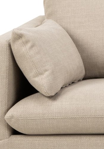 SOFAKONCEPT Cozy hjrnesofa, m. 2 puder - beige stof og natur bg