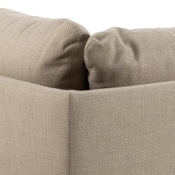 SOFAKONCEPT Cozy hjrnesofa, m. 2 puder - beige stof og natur bg