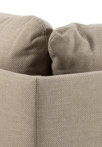 SOFAKONCEPT Cozy hjrnesofa, m. 2 puder - beige stof og natur bg
