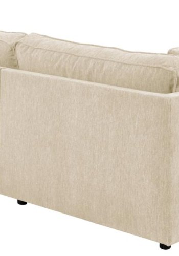 SOFAKONSEPT Cilla hjrnesofa, med venstre hvilemodul og 5 puter - kremstoff og svart polypropylen