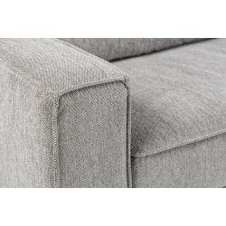 SOFAKONCEPT Cilla hjrnesofa, m. hjre hvilemodul og 5 puder - lysegr stof og sort polypropylen