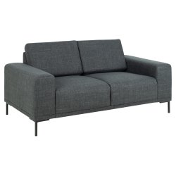 SOFAKONCEPT Noora 2 pers. sofa - mrkegr stof og sort metal
