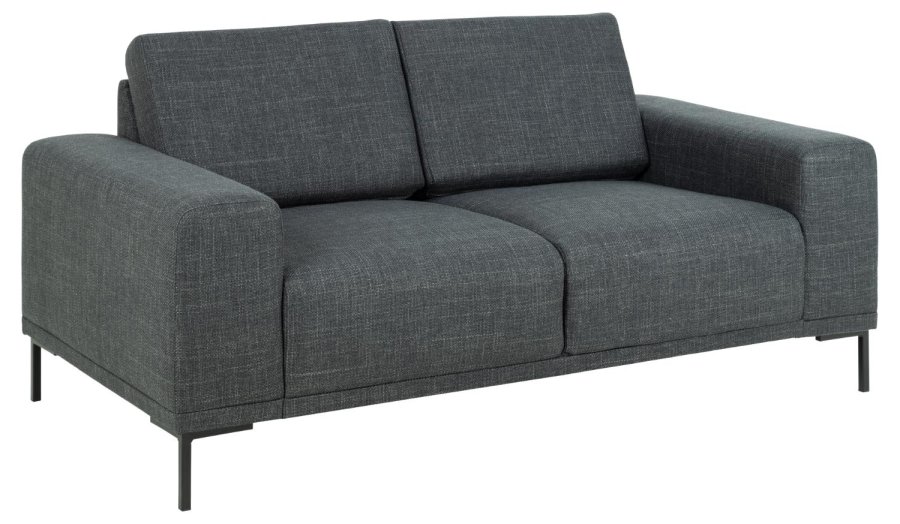 SOFAKONSEPT Noora 2-manns sofa - mrkegrtt stoff og sort metall
