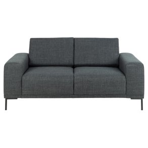 SOFAKONCEPT Noora 2 pers. sofa - mrkegr stof og sort metal