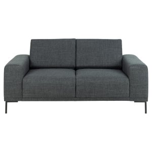 SOFAKONCEPT Noora 2 pers. sofa - mrkegr stof og sort metal