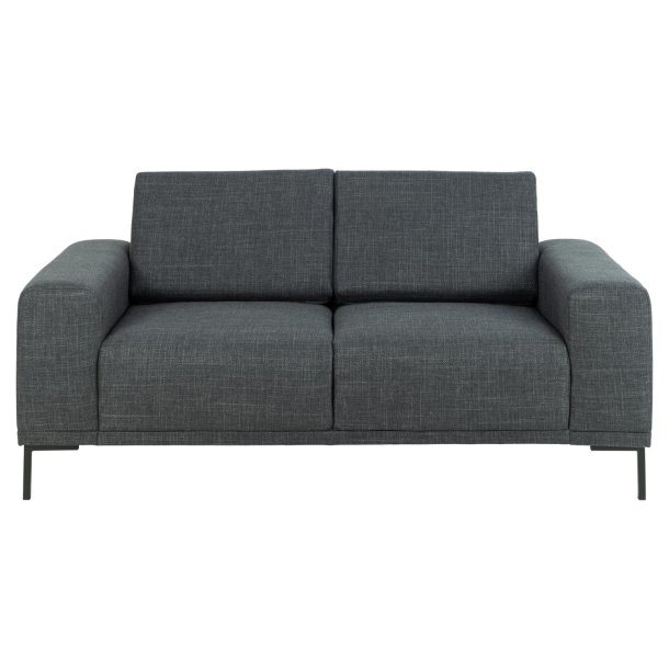 SOFAKONCEPT Noora 2 pers. sofa - mrkegr stof og sort metal