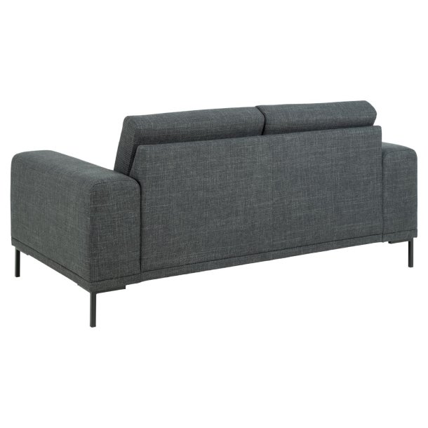 SOFAKONCEPT Noora 2 pers. sofa - mrkegr stof og sort metal