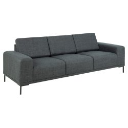 SOFAKONCEPT Noora 3 pers. sofa - mrkegr stof og sort metal