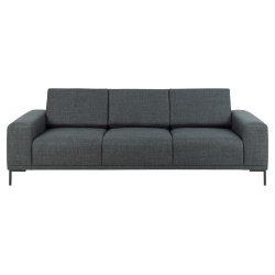 SOFAKONCEPT Noora 3 pers. sofa - mrkegr stof og sort metal