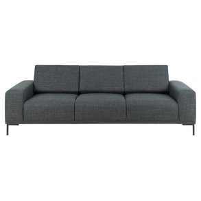 SOFAKONCEPT Noora 3 pers. sofa - mrkegr stof og sort metal