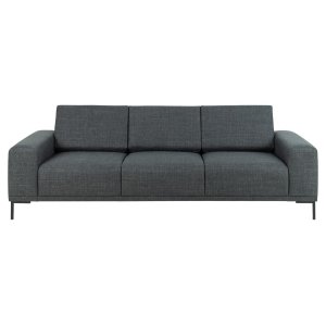 SOFAKONCEPT Noora 3 pers. sofa - mrkegr stof og sort metal