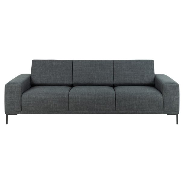 SOFAKONCEPT Noora 3 pers. sofa - mrkegr stof og sort metal