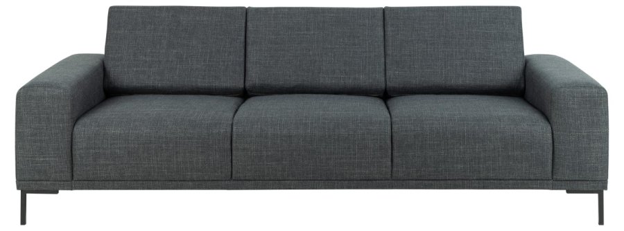 SOFAKONSEPT Noora 3-seters sofa - mrkegrtt stoff og sort metall