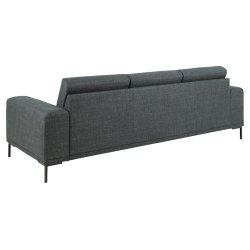 SOFAKONCEPT Noora 3 pers. sofa - mrkegr stof og sort metal