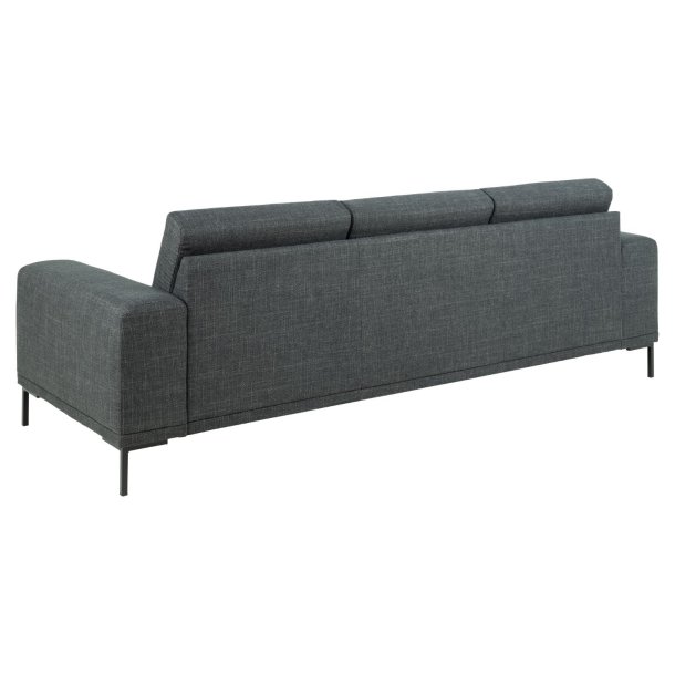 SOFAKONCEPT Noora 3 pers. sofa - mrkegr stof og sort metal