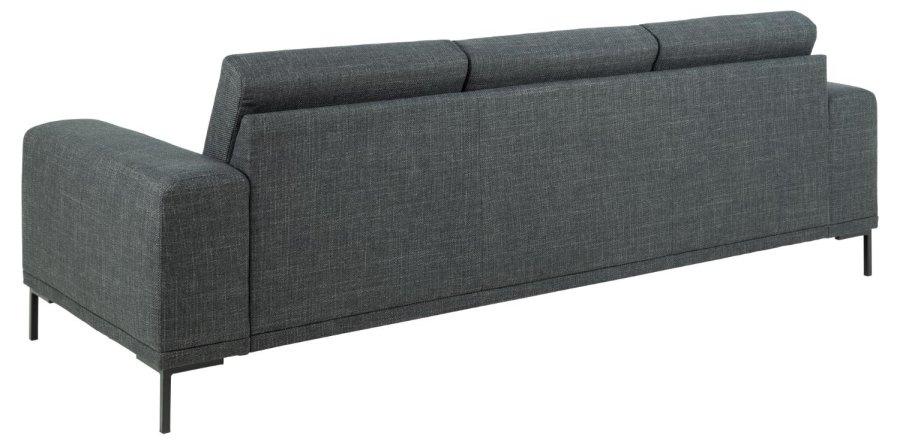 SOFAKONSEPT Noora 3-seters sofa - mrkegrtt stoff og sort metall