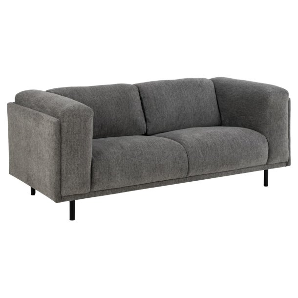 SOFAKONCEPT Elea 2,5 pers. sofa - antracitgrt stof og sort metal