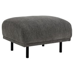 SOFAKONCEPT Elea puf - antracitgrt stof og sort metal (70x62)