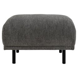SOFAKONCEPT Elea puf - antracitgrt stof og sort metal (70x62)