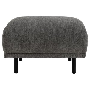 SOFAKONCEPT Elea puf - antracitgrt stof og sort metal (70x62)