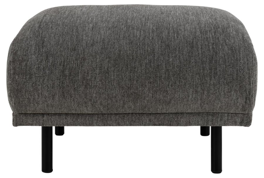 SOFAKONSEPT Elea-puff - antrasittgr stoff og svart metall (70x62)