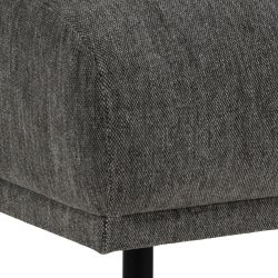 SOFAKONCEPT Elea puf - antracitgrt stof og sort metal (70x62)