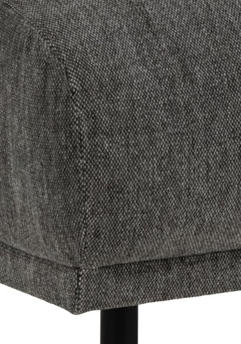 SOFAKONSEPT Elea-puff - antrasittgr stoff og svart metall (70x62)