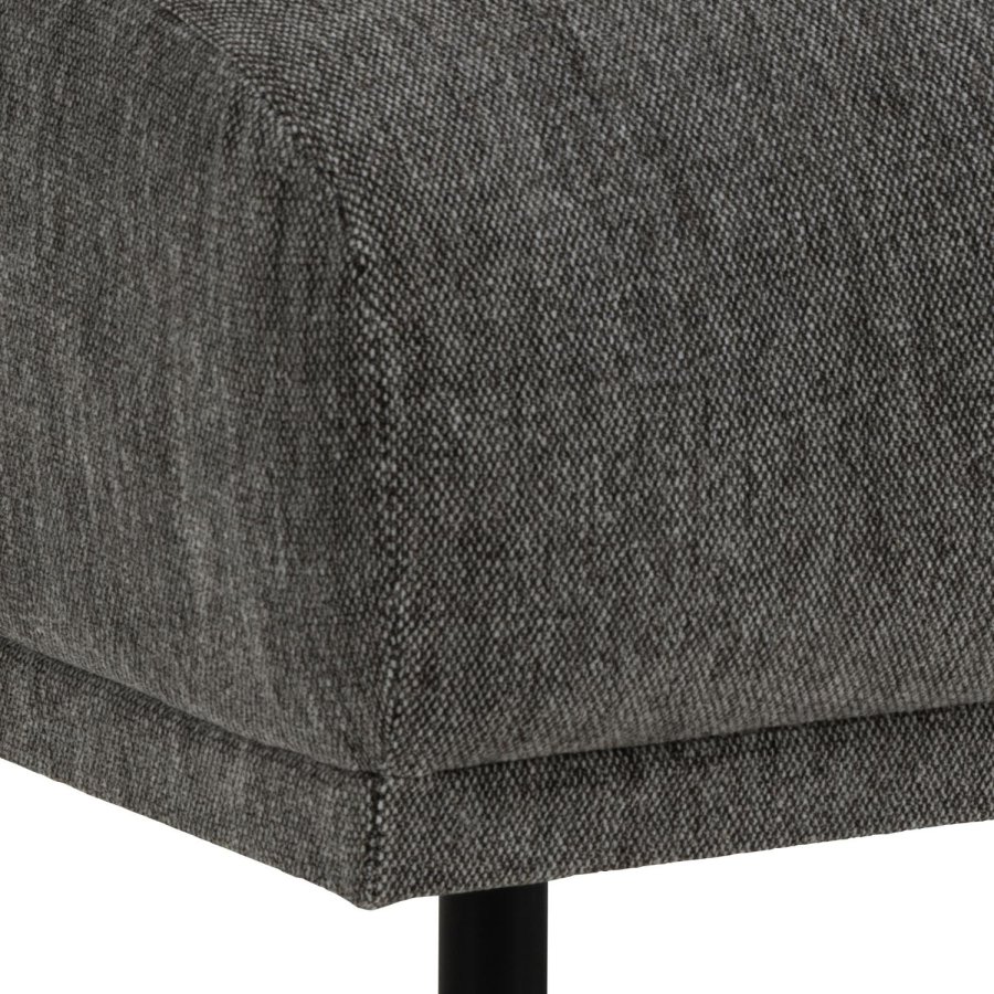 SOFAKONSEPT Elea-puff - antrasittgr stoff og svart metall (70x62)