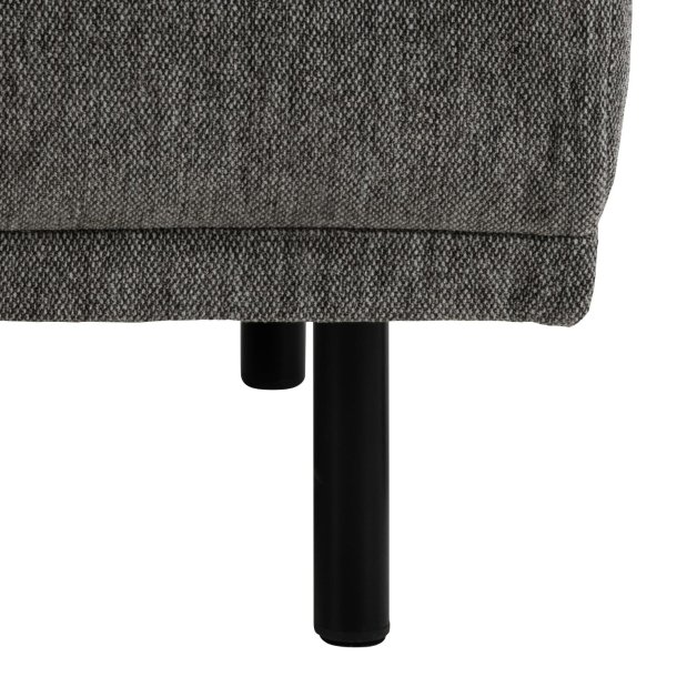 SOFAKONCEPT Elea puf - antracitgrt stof og sort metal (70x62)