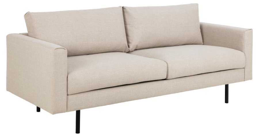 SOFAKONSEPT Toril 3-seters sofa - beige stoff og sort metall