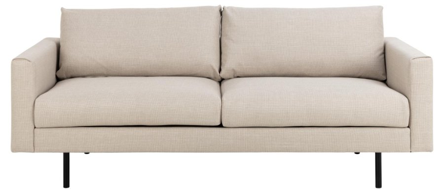 SOFAKONSEPT Toril 3-seters sofa - beige stoff og sort metall