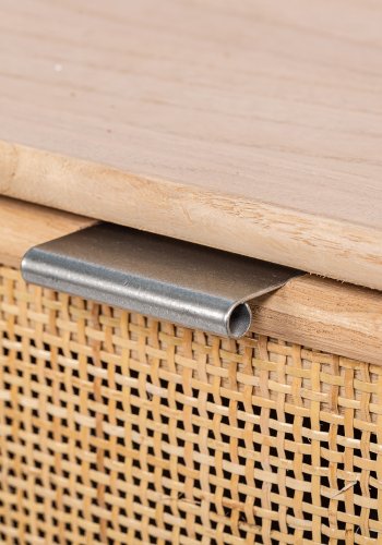 NORDLYS Akita TV-bord, m. 2 skuffer - brun rotting og tre (100x42)