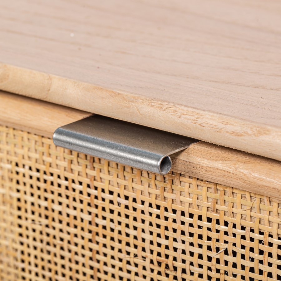 NORDLYS Akita TV-bord, m. 2 skuffer - brun rotting og tre (100x42)