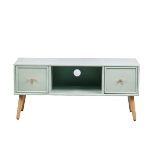 NORDLYS Akita TV-bord, m. 2 skuffer - grn tr (100x42)