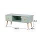NORDLYS Akita TV-Tisch, mit 2 Schubladen – grünes Holz (100x42)