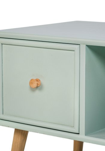 NORDLYS Akita TV-Tisch, mit 2 Schubladen – grünes Holz (100x42)