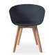 NORDLYS Alborg spisebordsstol, med armlener - sort polypropylen og naturlig tre