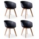 NORDLYS Alborg spisebordsstol, med armlener - sort polypropylen og naturlig tre
