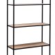 NORDLYS Arne bokhylle, m. 4 hyller - brunt tre og sort metall