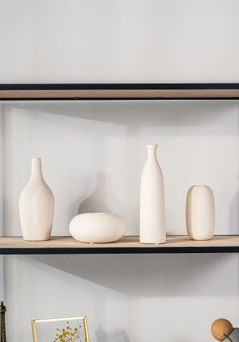 NORDLYS Arne bokhylle, m. 4 hyller - brunt tre og sort metall