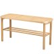 NORDLYS Asugi benk, m. hylle - naturrotting og tre (90x35)