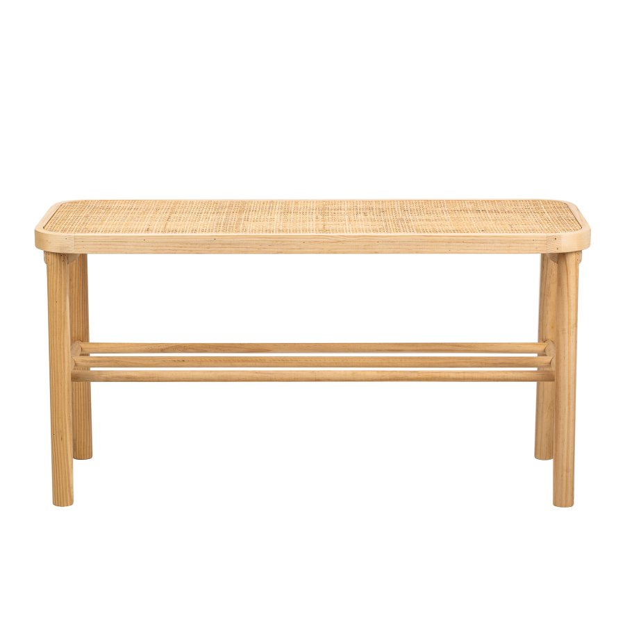 NORDLYS Asugi benk, m. hylle - naturrotting og tre (90x35)