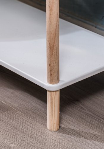 NORDLYS Auckland bokhylle, m. 5 hyller - hvit og naturlig furu