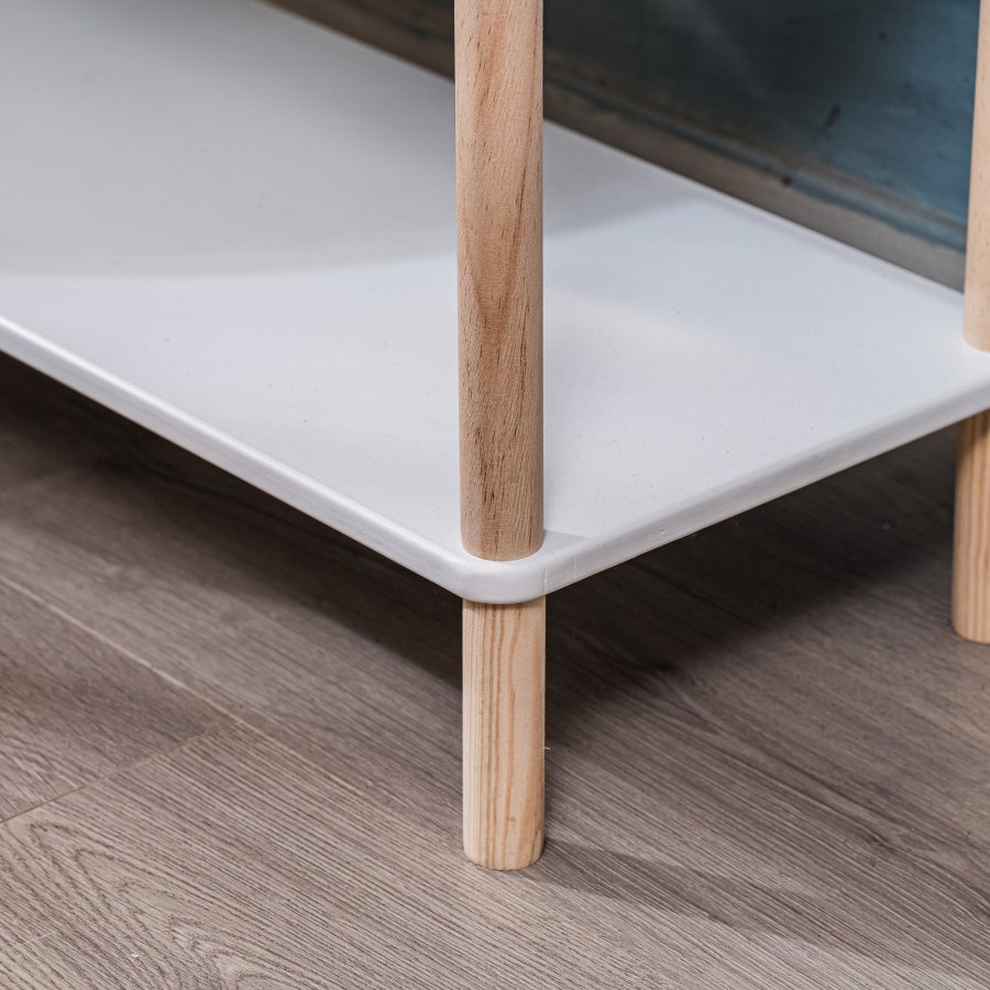 NORDLYS Auckland bokhylle, m. 5 hyller - hvit og naturlig furu