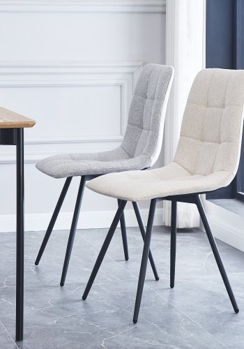NORDLYS Bjrn spisestol - beige stoff og sort metall