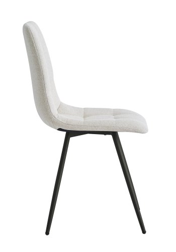 NORDLYS Bjrn spisestol - beige stoff og sort metall