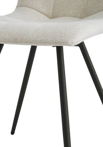 NORDLYS Bjrn spisestol - beige stoff og sort metall